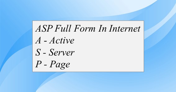 ASP Full Form In Internet