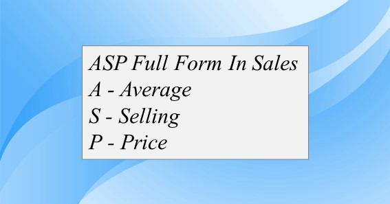 ASP Full Form In Sales