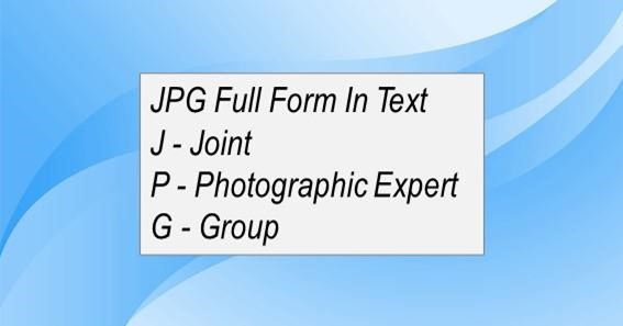 JPG Full Form In Text