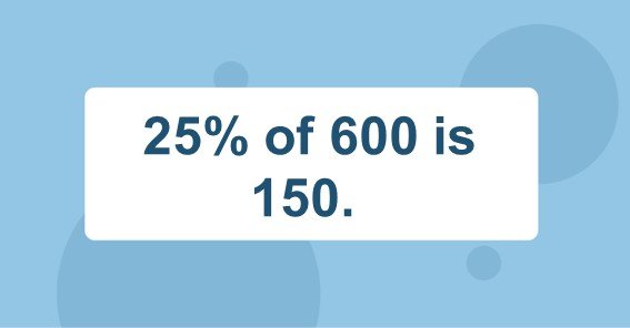 What Is 25 Of 600 Find 25 Percent Of 600 25 Of 600 